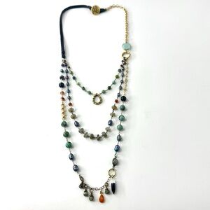 Multi Strand Mixed Gemstone Necklace, Sundance Inspired Jewelry